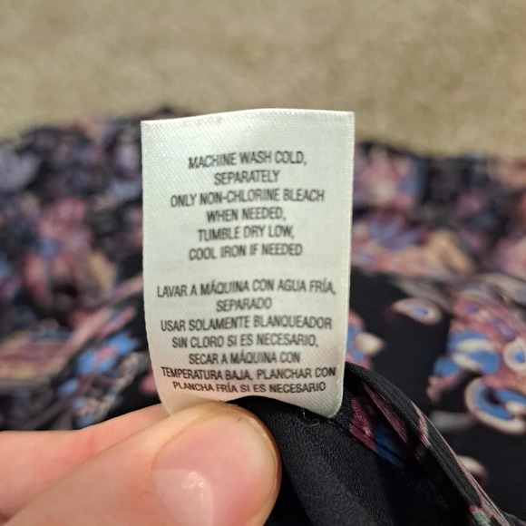 Jaclyn Smith Black Multicolor Paisley Floral Flowy Midi Skirt Size Large - Picture 5 of 8